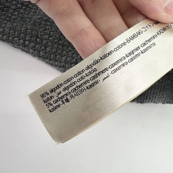 Massimo Dutti Gray Cotton Cashmere Pullover Size Large Women’s - Picture 5 of 5